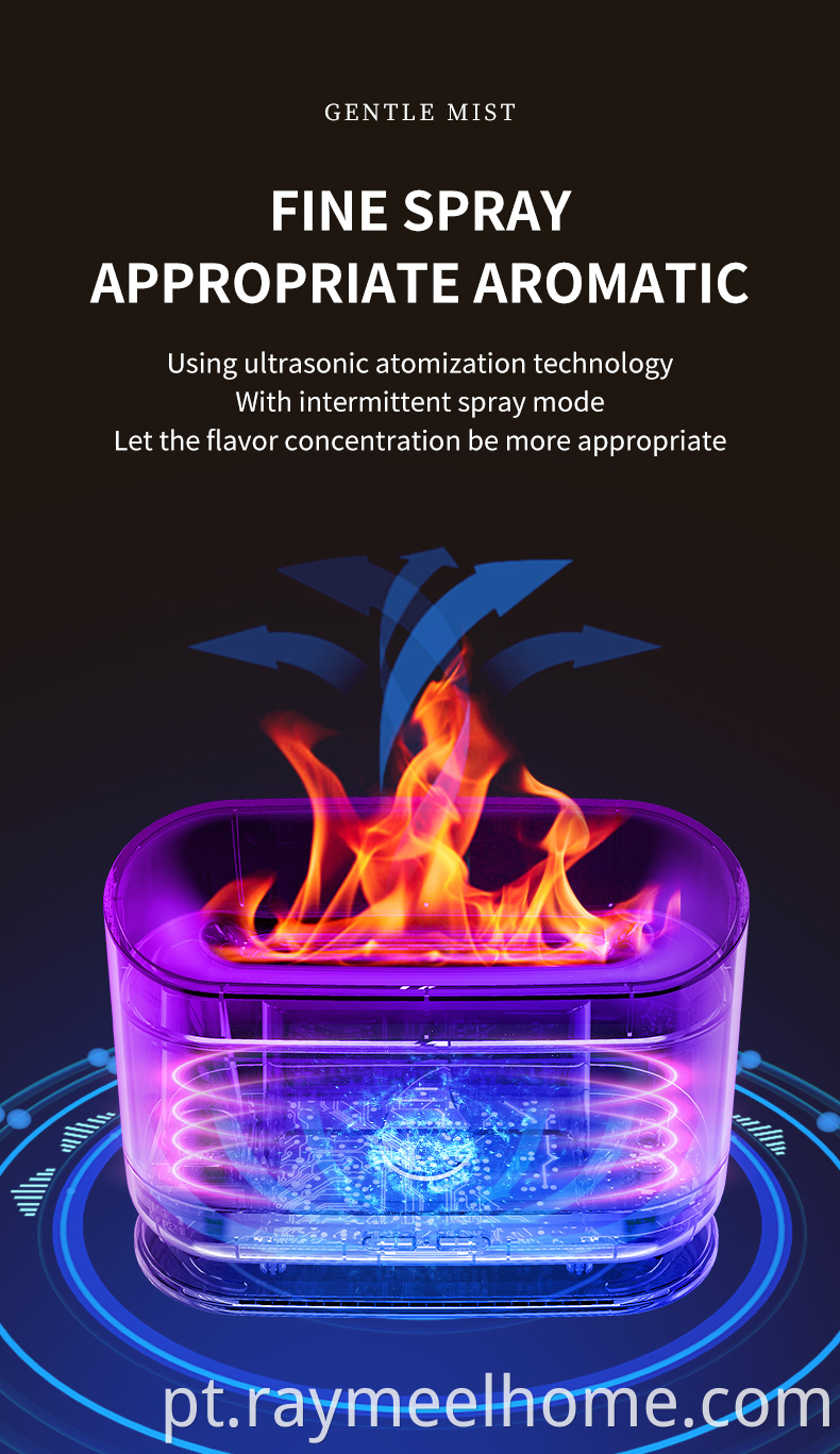 USB 200ML AROMA essencial Difusor Flame Flame Air Umidificador Difusor de aroma